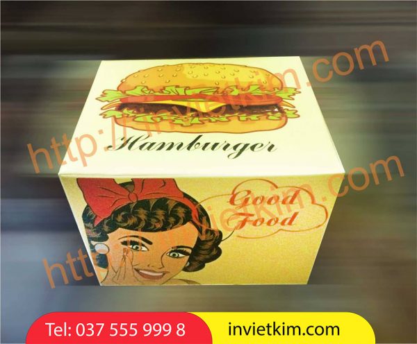 hộp giấy kraft burger 